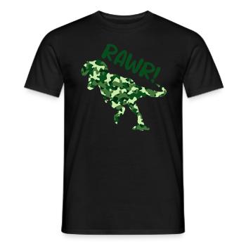 Kinder Camo T-Rex Rawr! Tarnen Dinosaurier Geschenk - Männer T-Shirt - Schwarz - Vorne - AI Model Male 178 light (178cm)