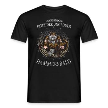 Nordische Gott der Ungeduld Hammersbald Wikinger - Männer T-Shirt - Schwarz - Vorne - AI Model Male 178 light (178cm)