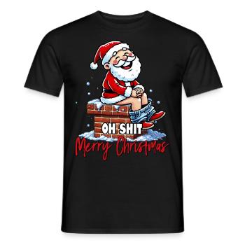 oh merde Joyeux Noël je déteste Noël moche - T-shirt homme - noir - Devant - AI Model Male 178 light (178cm)
