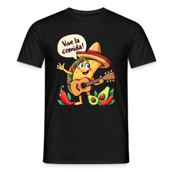 Taco Fiesta mit Gitarre und hispanischem Flair - Männer T-Shirt - Schwarz - Vorne - AI Model Male 178 light (178cm)