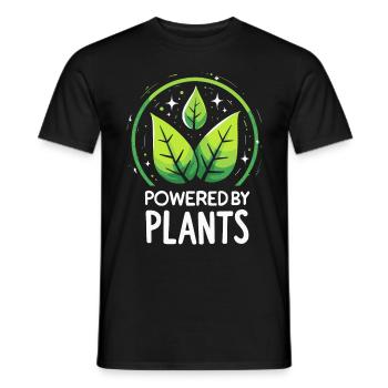 Powered by Plants Eco Friendly Motivation - Men's T-Shirt - black - Front - AI Model Male 178 light (178cm)