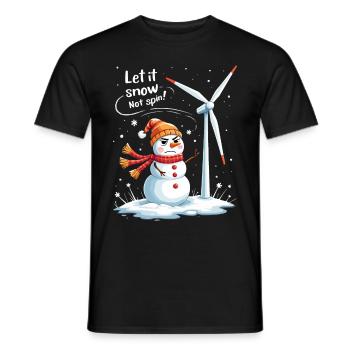 Stopp Windräder - Lasst es schneien, nicht drehen - Männer T-Shirt - Schwarz - Vorne - AI Model Male 178 light (178cm)