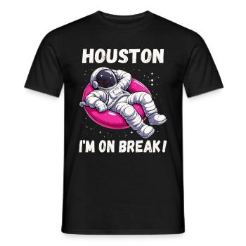 Houston, Ich mach Pause - Entspannter Astronaut - Männer T-Shirt - Schwarz - Vorne - AI Model Male 178 light (178cm)