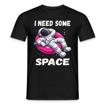 Ich brauche etwas Freiraum - Entspannter Astronaut - Männer T-Shirt - Schwarz - Vorne - AI Model Male 178 light (178cm)