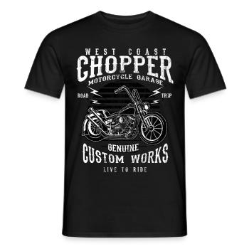 ROAD TRIP CHOPPER - Motorcycle Chopper Shirt Motif - Men's T-Shirt - black - Front - AI Model Male 178 light (178cm)