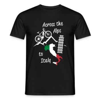 Alpine crossing Alps Italy MTB - Men's T-Shirt - black - Front - AI Model Male 178 light (178cm)