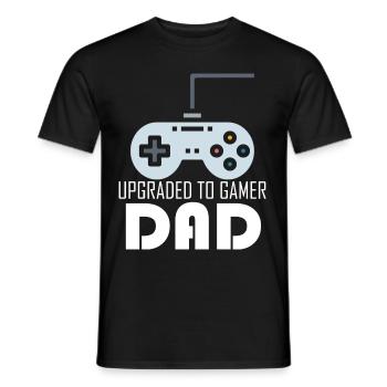 Upgraded to Gamer Dad Passende Videospiel Spieler - Männer T-Shirt - Schwarz - Vorne - AI Model Male 178 light (178cm)