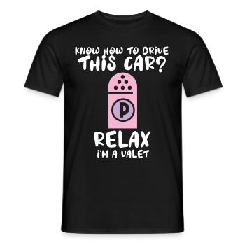 Savez-vous comment conduire cette voiture détendue? Je - T-shirt homme - noir - Devant - AI Model Male 178 light (178cm)