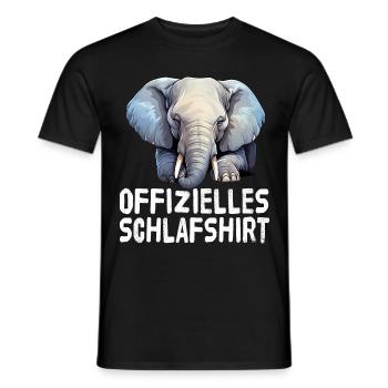 Chemise de sommeil officielle Elephant - T-shirt homme - noir - Devant - AI Model Male 178 light (178cm)