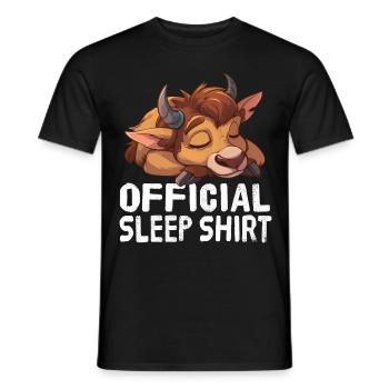 Official Sleep Shirt Wildebeest - Men's T-Shirt - black - Front - AI Model Male 178 light (178cm)