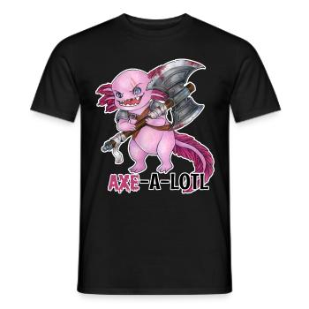 Lustiges Axolotl mit Axt Barbar Krieger Geschenk - Männer T-Shirt - Schwarz - Vorne - AI Model Male 178 light (178cm)