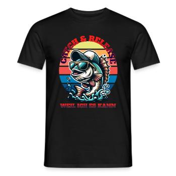 Catch & Release – Weil ich es kann - Männer T-Shirt - Schwarz - Vorne - AI Model Male 178 light (178cm)