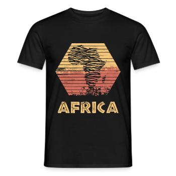 Afrika Natur Retro Style Geschenk Landkarte Land - Männer T-Shirt - Schwarz - Vorne - AI Model Male 178 light (178cm)