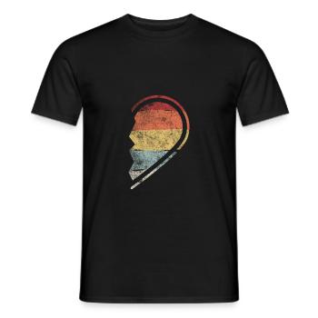 Retro Coeur Partnershirt Partnersook Couples Cadeau - T-shirt homme - noir - Devant - AI Model Male 178 light (178cm)
