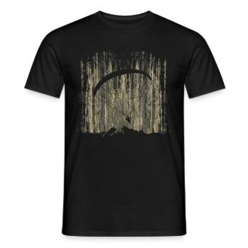 Paragliding Mountain Flying Pilot Parachute Aviation - Men's T-Shirt - black - Front - AI Model Male 178 light (178cm)