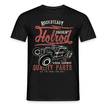 SMOKIN HOTROD - Vintage Hotrod Geschenk Shirt - Männer T-Shirt - Schwarz - Vorne - AI Model Male 178 light (178cm)