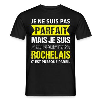 Supporter rochelais cadeau rugby La Rochelle - T-shirt homme - noir - Devant - AI Model Male 178 light (178cm)