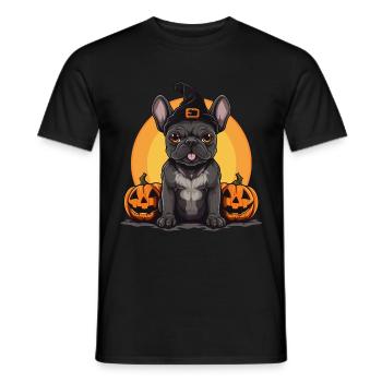 French Bulldog Halloween - Men's T-Shirt - black - Front - AI Model Male 178 light (178cm)