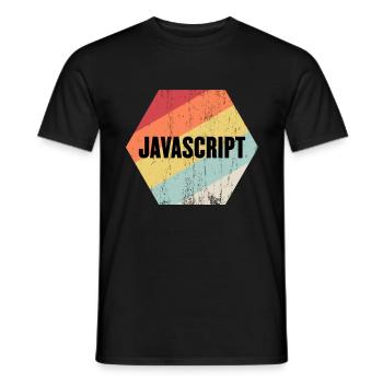 Javascript - Männer T-Shirt - Schwarz - Vorne - AI Model Male 178 light (178cm)