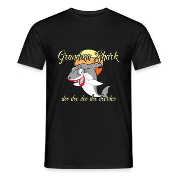 Bronntanas Ainmhithe Grandma Shark Cool - Men's T-Shirt - black - Front - AI Model Male 178 light (178cm)