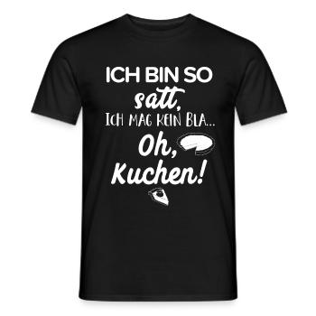 Ich bin so satt, ich mag kein Bla... Oh Kuchen! - Männer T-Shirt - Schwarz - Vorne - AI Model Male 178 light (178cm)