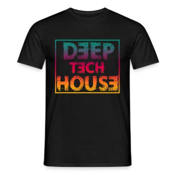 Deep tech house - Männer T-Shirt - Schwarz - Vorne - AI Model Male 178 light (178cm)