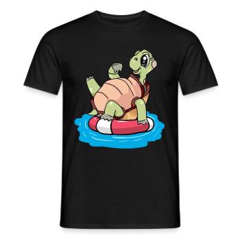 Turtle Distress Zwemring Ahoy Kind - Heren T-shirt - zwart - Voor - AI Model Male 178 light (178cm)