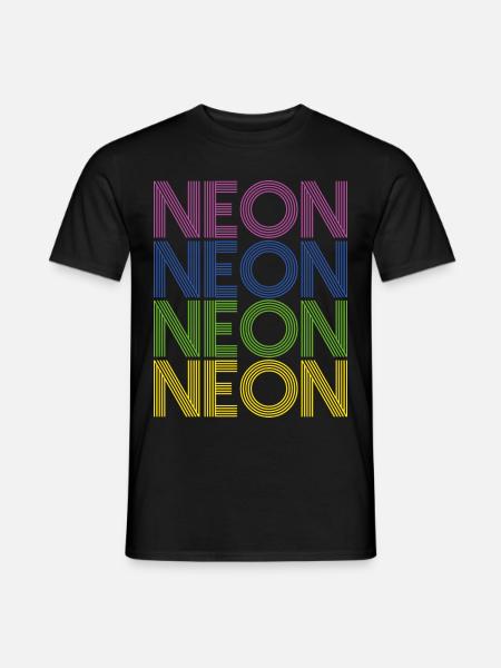 Neon Farben 80er Achtziger bunt Sommer Retro Idee - Männer T-Shirt - Schwarz