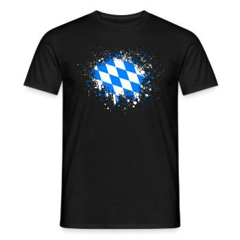 Bavière drapeau Klecks Bayerische Flagge - T-shirt homme - noir - Devant - AI Model Male 178 light (178cm)