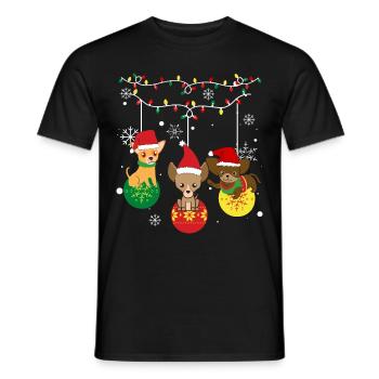 Hund Weihnachten - Männer T-Shirt - Schwarz - Vorne - AI Model Male 178 light (178cm)