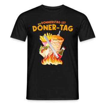 Donnerstag ist Döner Kebap Tag Dönermann Dönerbude - Männer T-Shirt - Schwarz - Vorne - AI Model Male 178 light (178cm)
