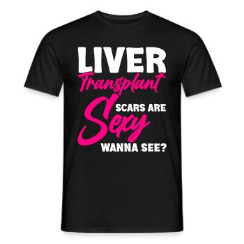 Transplantation hépatique Donneurs d’organes Don d’organes - T-shirt homme - noir - Devant - AI Model Male 178 light (178cm)
