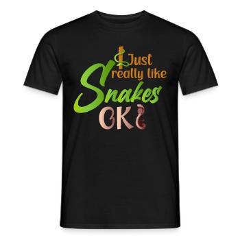 Snake owners Snake lovers Snakes - Men's T-Shirt - black - Front - AI Model Male 178 light (178cm)
