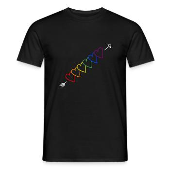 Flèche arc-en-ciel LGBT - T-shirt homme - noir - Devant - AI Model Male 178 light (178cm)