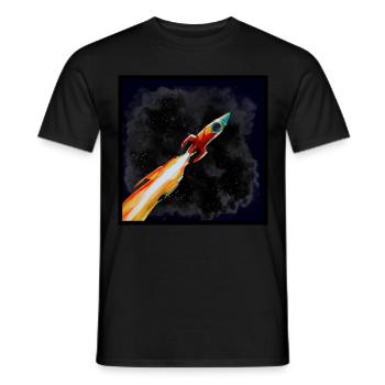 Fusée - T-shirt homme - noir - Devant - AI Model Male 178 light (178cm)