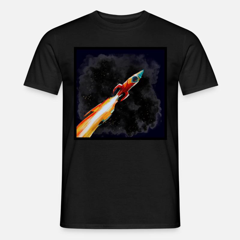 Rakete - Männer T-Shirt - Schwarz