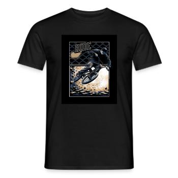 Street biker - Men's T-Shirt - black - Front - AI Model Male 178 light (178cm)