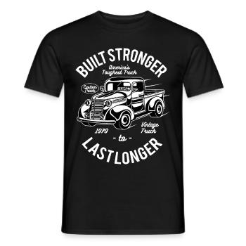 TOUGHEST TRUCK - Retro Truck Shirt Design - Men's T-Shirt - black - Front - AI Model Male 178 light (178cm)