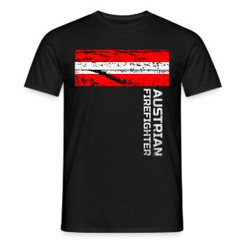 Austrian Firefighter ONE - Männer T-Shirt - Schwarz - Vorne - AI Model Male 178 light (178cm)