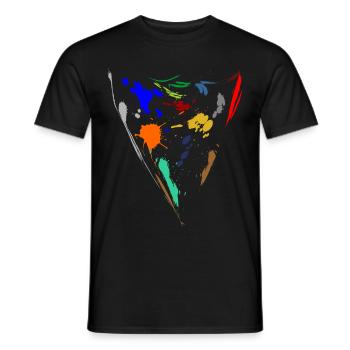Colorful splashes - Triangle - Men's T-Shirt - black - Front - AI Model Male 178 light (178cm)