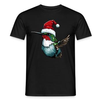 Kolibri Vogel Weihnachten Tier - Männer T-Shirt - Schwarz - Vorne - AI Model Male 178 light (178cm)