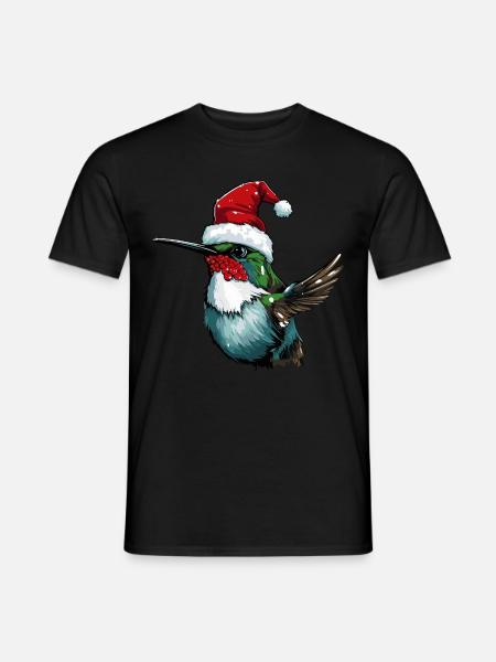 Kolibri Vogel Weihnachten Tier - Männer T-Shirt - Schwarz