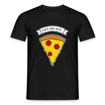 Pizza is always there for me - Men's T-Shirt - black - Front - AI Model Male 178 light (178cm)