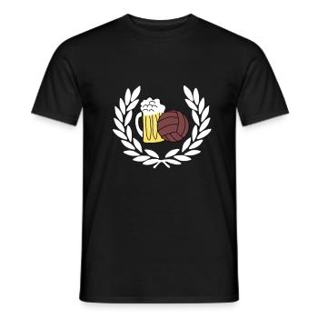 Laurel Wreath Football Beer Gift Idea Party - Men's T-Shirt - black - Front - AI Model Male 178 light (178cm)