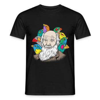Charles Darwin Portrait Geschenk Evolution - Männer T-Shirt - Schwarz - Vorne - AI Model Male 178 light (178cm)