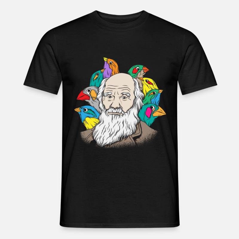 Charles Darwin Portrait Gift Evolution - Men’s T-shirt - black