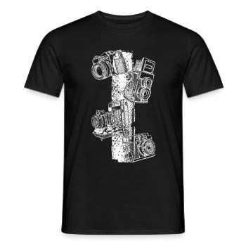 Appareils photo vintage - T-shirt homme - noir - Devant - AI Model Male 178 light (178cm)
