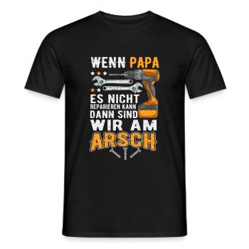 Papa Reparieren arsch lustig geschenk t-shirt - Männer T-Shirt - Schwarz - Vorne - AI Model Male 178 light (178cm)