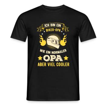 Biker grandpa motorcycle funny grandfather gift grandson - Men's T-Shirt - black - Front - AI Model Male 178 light (178cm)