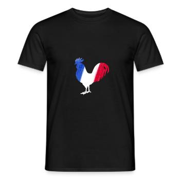 Frankreich Flagge Hahn Fußball Shirt - Männer T-Shirt - Schwarz - Vorne - AI Model Male 178 light (178cm)